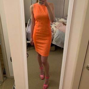 Rachel Roy neon orange body con dress